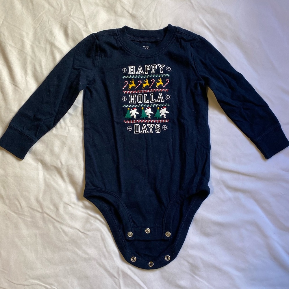 OshKosh |  12 month, Christmas Happy Holla days Onesie